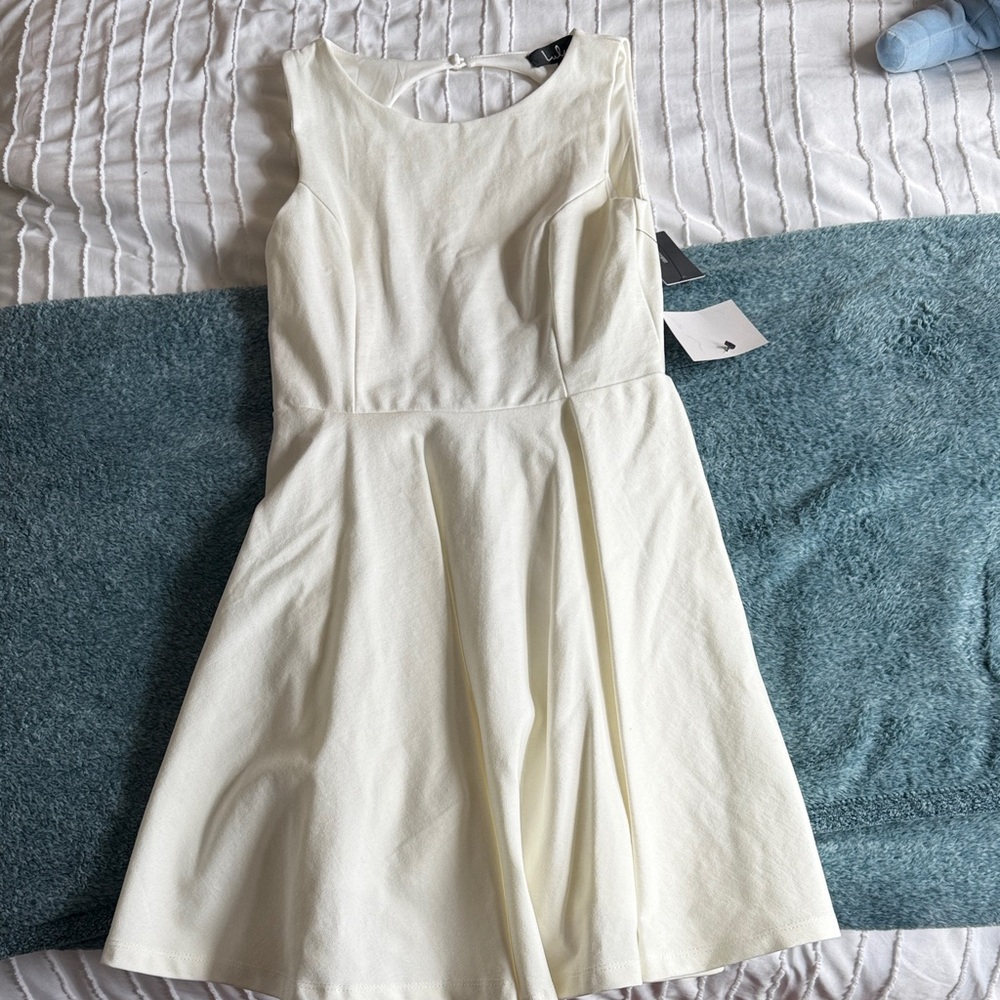 Lulu's Cream Mini Dress